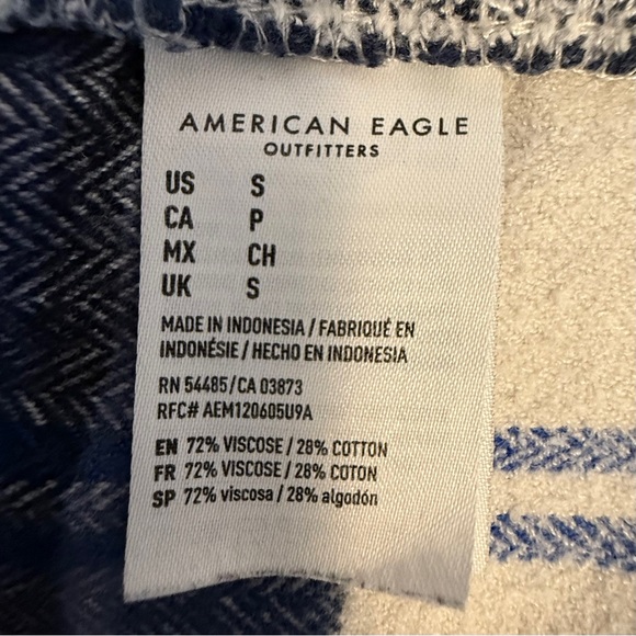 American Eagle “Ahh-Mazingly Soft” Blue Flannel Shirt — Size Small - Picture 9 of 9